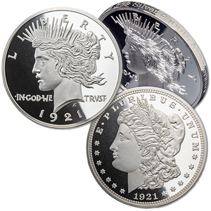 Double-Headed 1921 Morgan & Peace Dollar 1 oz. Silver Round Main Image