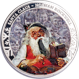 Norman Rockwell Silver-Plated Santa Round Main Image