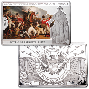 2021 Battle of Princeton 13 Colonies to One Nation Silver-Plated 100 gram Copper Bar Main Image