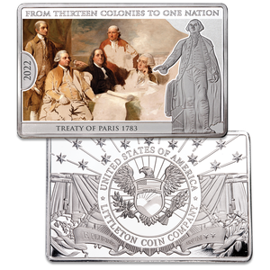 2022 Treaty of Paris 13 Colonies to One Nation Silver-Plated 100 gram Copper Bar Main Image