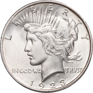 1923 Peace Silver Dollar in Holder Main Image