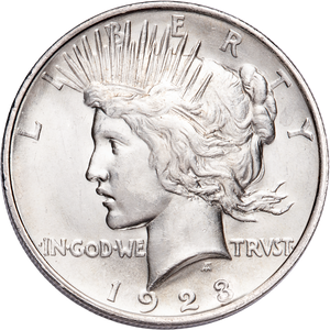 1923 Peace Silver Dollar in Holder Main Image