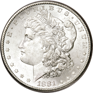 1881-S Morgan Silver Dollar in Holder Main Image