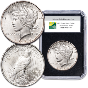 1922 Peace Dollar in Deluxe Holder Main Image