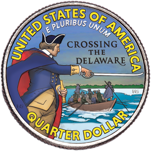 2021 Colorized General George Washington Crossing the Delaware Quarter Main Image