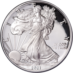 2021-W Silver American Eagle with Mercanti Signature Main Image