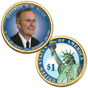 2020 Colorized George H.W. Bush Presidential Dollar Main Image