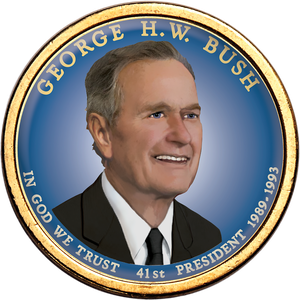 2020 Colorized George H.W. Bush Presidential Dollar Main Image