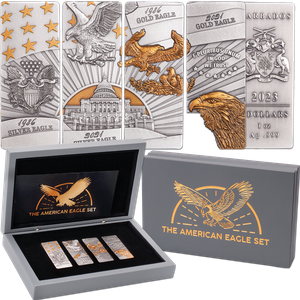 2023 Barbados $5 American Eagle Set of 1 oz. Silver Bars Main Image