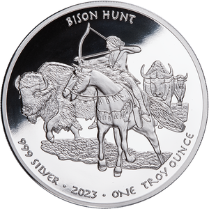 2023 Oglala Sioux Silver $1, The Bison Hunt Main Image