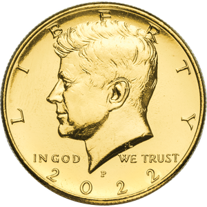 2022-P Gold-Plated Kennedy Half Dollar Main Image