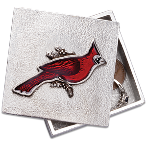 Hand-painted Cardinal Pewter Treasure Box Main Image