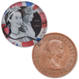Queen Elizabeth II Colorized 1/2 Penny Service Tribute Main Image