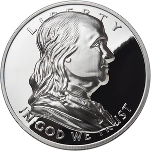 Benjamin Franklin Curved 1 oz. Silver Round Main Image