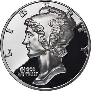 Mercury Dime Curved 1 oz. Silver Round Main Image