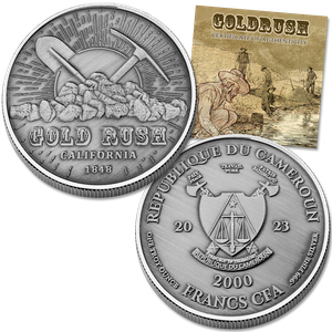 2023 Cameroon 1 oz. Silver 2000 Francs CFA California Gold Rush Main Image