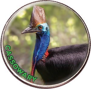 Colorized Kennedy Half Dollar World Wildlife Series - Cassowary Main Image