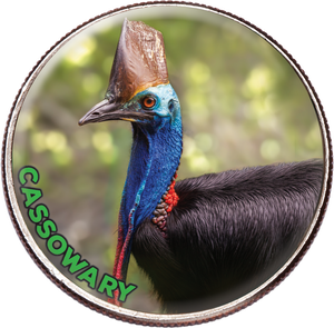 Colorized Kennedy Half Dollar World Wildlife Coin - Cassowary Main Image