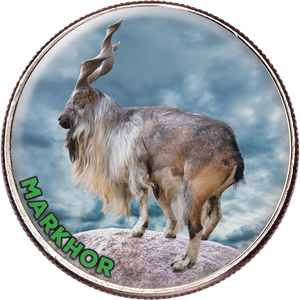 Colorized Kennedy Half Dollar World Wildlife Series - Markhor Main Image