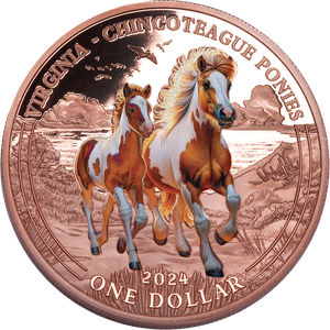 2024 Chincoteague Ponies Copper Dollar Main Image