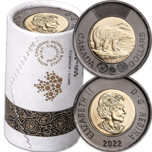 2022 Canada Black Nickel-Plated $2 Coin Roll with "Mourning Band" Wrapper Main Image