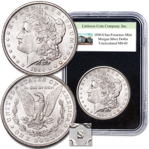 1890-S Morgan Silver Dollar in Deluxe Holder Main Image