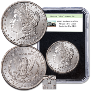 1890-S Morgan Silver Dollar in Deluxe Holder Main Image