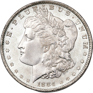 1884-O Morgan Slv Dollar in Dlx Hld MS60 Main Image