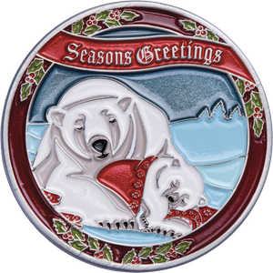 Snuggling Polar Bears Challenge Coin Main Image