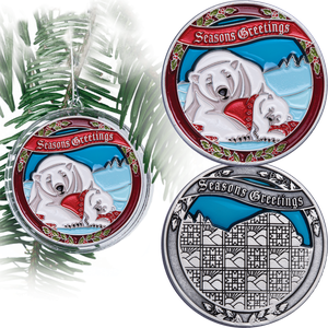 Snuggling Polar Bears Challenge Coin Main Image