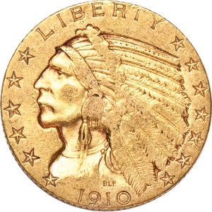 1910 Gold $5 Indian Head in Holder Main Image