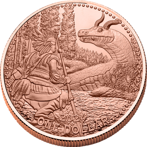 2024 Mesa Grande 5 oz. Copper $1 Uktena Horned Serpent Main Image