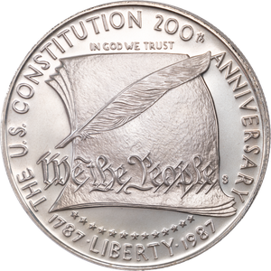 1987 U.S. Constitution Bicentennial Silver Dollar Commemorative Main Image