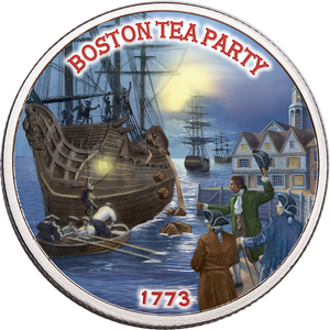 2023 Colorized American 250th Niue Half Dollar - Boston Tea Party Main Image
