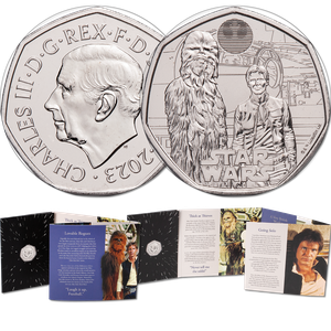 2024 Great Britain Copper-Nickel 50 Pence Star Wars Han Solo & Chewbacca Main Image