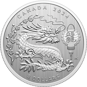 2024 Canada 1/4 oz. Silver $8 Lunar Dragon Main Image
