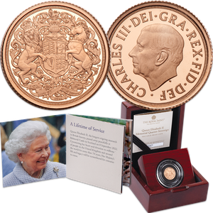 2022 Great Britain Gold Quarter Sovereign, Queen Elizabeth II Memorial Main Image