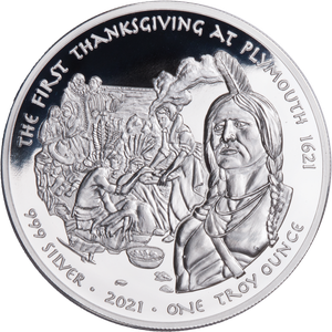 2021 Oglala Lakota Sioux Silver $1, First Thanksgiving Main Image