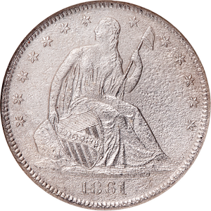 1861-O Liberty Seated Silver Half Dollar, SS Republic Shipwreck Main Image