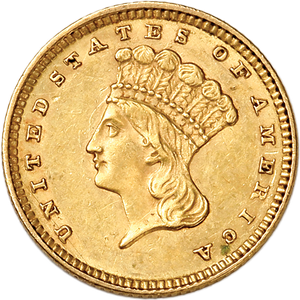 1856-1889 Gold Dollar Indian Large Head, Type 3 Main Image