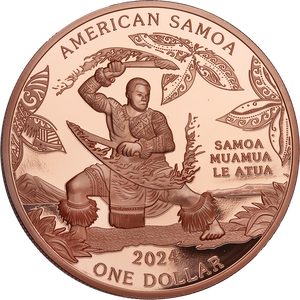 2024 Liberia 5 oz. Copper $1 U.S. Territories - American Samoa Main Image