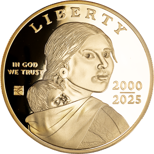 2000-2025 Gold-plated Sacagawea Dollar Replica with Box Main Image