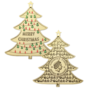 2021 Ghana 2 Cedis Christmas Tree Gold-Plated Ornament Main Image