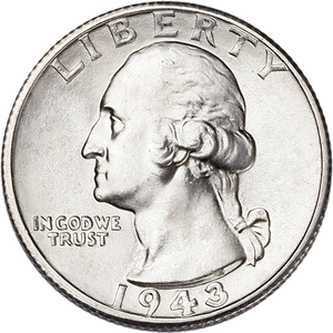1943-S Washington Silver Quarter in Deluxe Holder Main Image