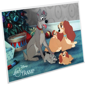 2024 Niue Silver $1 Christmas Card Lady and the Tramp Foil Main Image