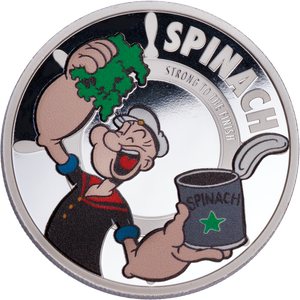2025 Ascension Island Silver-Plated $2 Popeye® - Spinach Main Image