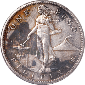1907-1909-S USA-Philippines Silver Peso – Manila Bay War Salvage Main Image