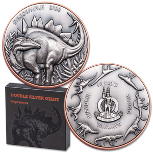 2023 Vanuatu Silver 10 Vatu Stegosaurus Main Image