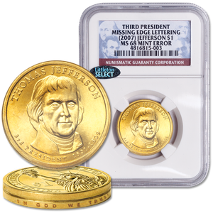 2007 Thomas Jefferson Presidential Dollar Error Main Image