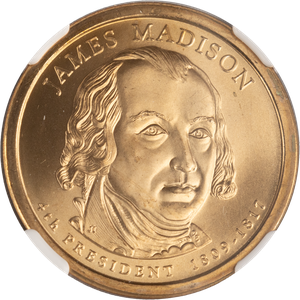 2007-P James Madison Dollar Missing Edge Lettering Main Image